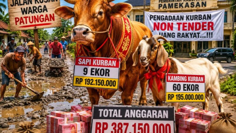 Di Tengah Jalan Rusak, Pengadaan Kurban Non Tender Rp387 Juta Pemkab Pamekasan Tuai Kritik