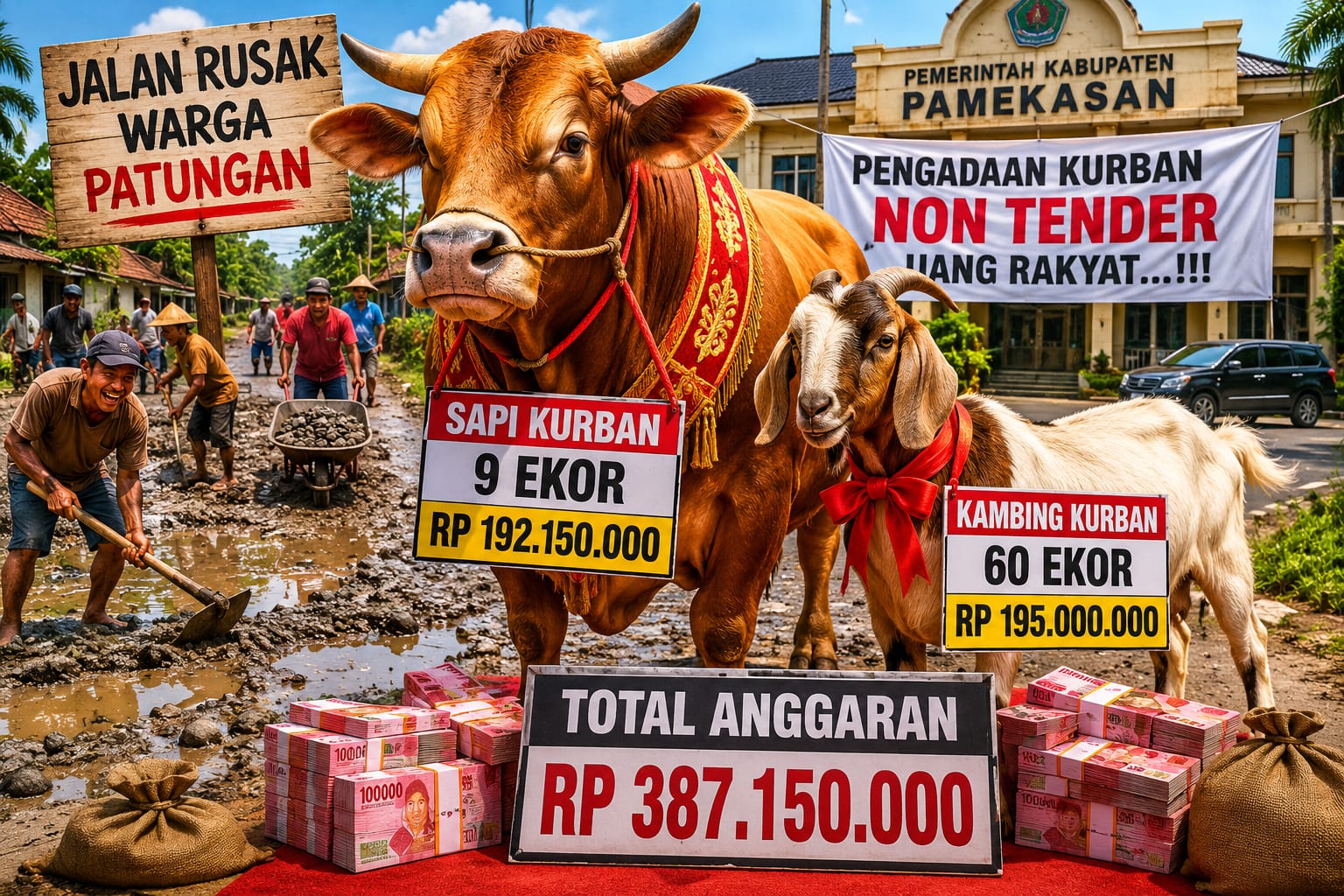 Di Tengah Jalan Rusak, Pengadaan Kurban Non Tender Rp387 Juta Pemkab Pamekasan Tuai Kritik